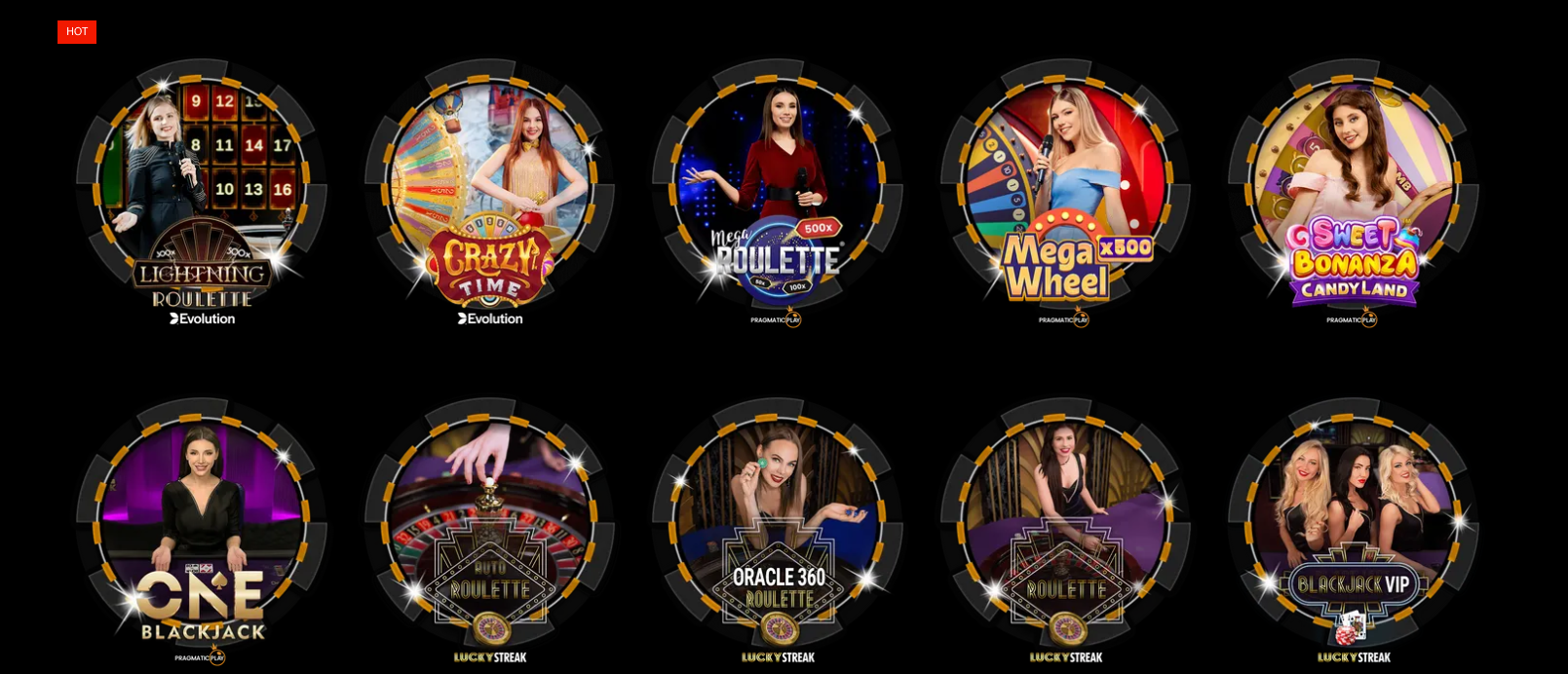 Interface du casino en direct sur Casino Olympe